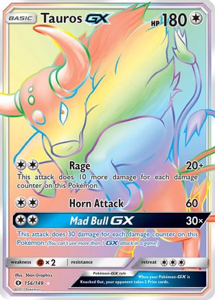 Tauros GX (Secret) (156) Holofoil - Sun & Moon