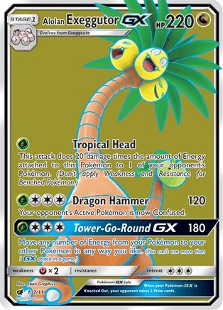 Alolan Exeggutor GX (Full Art) (107) Holofoil - Crimson Invasion