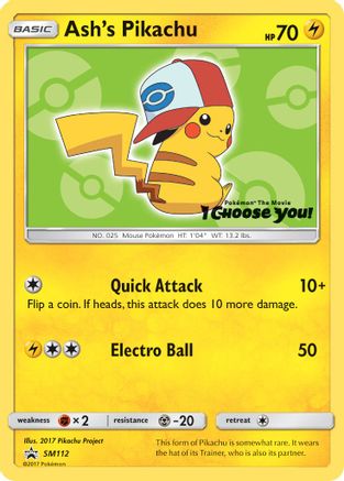 Ash's Pikachu - SM112 (SM112) - SM Promos