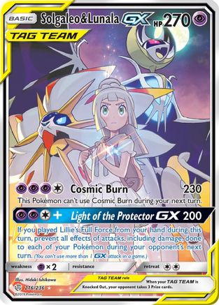 Solgaleo & Lunala GX (Full Art) (216) Holofoil - Cosmic Eclipse