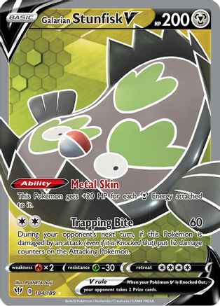 Galarian Stunfisk V (Full Art) (184) Holofoil - Darkness Ablaze