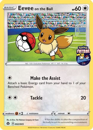 Eevee on the Ball - 002/005 (Pokemon Futsal) (2) - Miscellaneous Cards & Products
