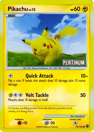 Pikachu (Platinum) (70) Reverse Holofoil - Burger King Promos