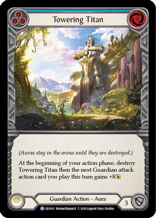 Towering Titan (Blue) (CRU031) (1st Edition) Rainbow Foil - Crucible of War