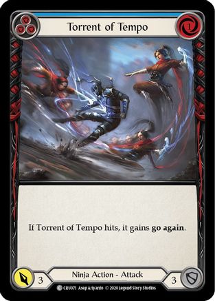 Torrent of Tempo (Blue) (CRU071) (1st Edition) Rainbow Foil - Crucible of War