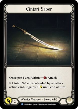 Cintari Saber (Reverse) (CRU080) (1st Edition) Cold Foil - Crucible of War