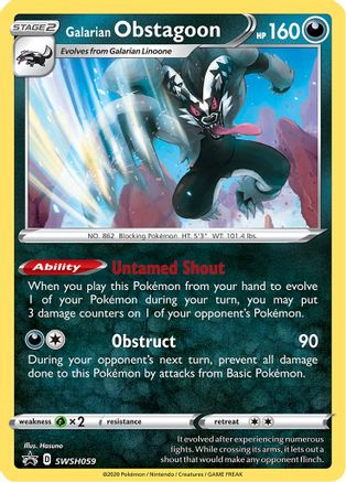 Galarian Obstagoon - SWSH059 (SWSH059) Holofoil - SWSH Sword & Shield Promo Cards