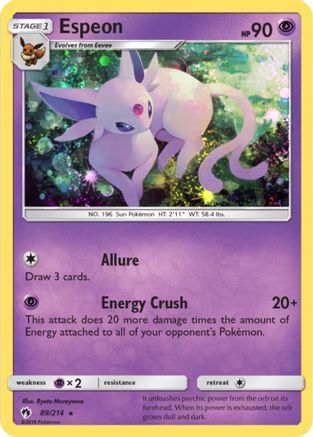 Espeon - 89/214 (Cosmos Holo) (89) Holofoil - Blister Exclusives