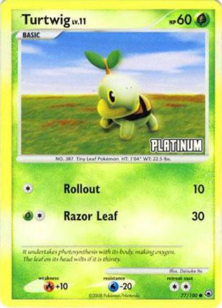 Turtwig (Platinum) (77) Reverse Holofoil - Burger King Promos