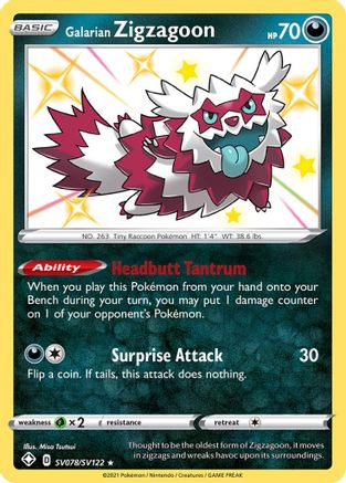 Galarian Zigzagoon (SV078) (Shiny Vault) Holofoil - Shining Fates