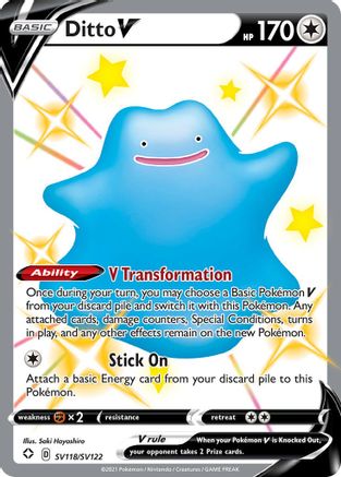 Ditto V (SV118) (Shiny Vault) Holofoil - Shining Fates