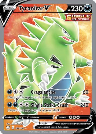 Tyranitar V (Full Art) (154) Holofoil - Battle Styles