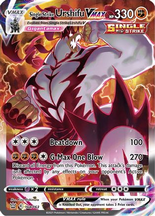 Single Strike Urshifu VMAX (Alternate Art Secret) (168) Holofoil - Battle Styles