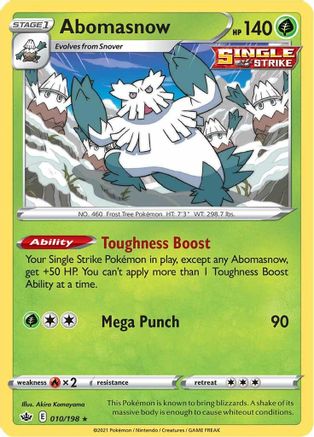 Abomasnow (10) Reverse Holofoil - SWSH06 Chilling Reign