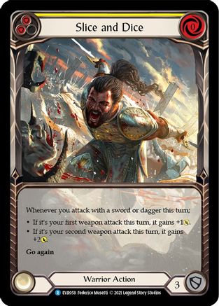 Slice and Dice (Yellow) (Extended Art) (EVR058) 1st Edition Rainbow Foil - Everfest