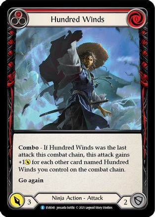 Hundred Winds (Red) (EVR041) 1st Edition Rainbow Foil - Everfest