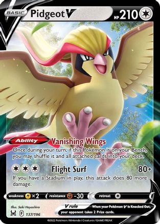 Pidgeot V (137) Holofoil - Lost Origin