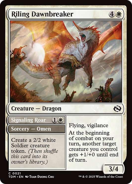 Riling Dawnbreaker // Signaling Roar (021) - Tarkir: Dragonstorm
