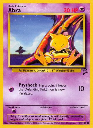 Abra (65) - Base Set 2