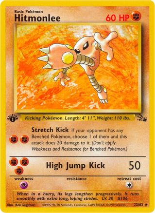 Hitmonlee (22) (1st Edition) - Fossil