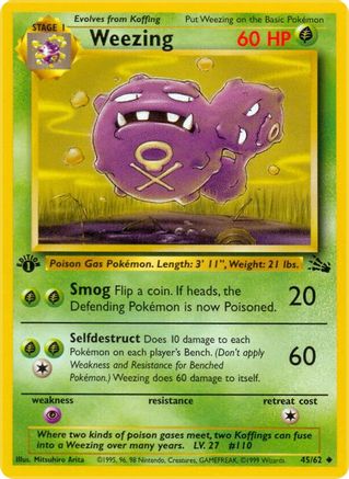 Weezing (45) (1st Edition) - Fossil