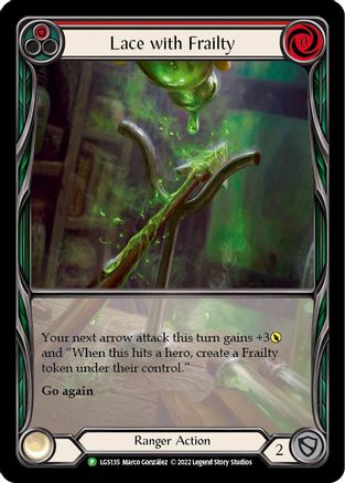 Lace with Frailty (Red) - LGS135 (LGS135) Rainbow Foil - Flesh and Blood: Promo Cards