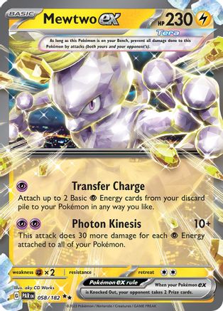 Mewtwo ex (58) Holofoil - Paradox Rift
