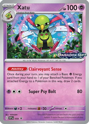 Xatu - 059 (Prerelease) (59) Holofoil - SV Scarlet & Violet Promo Cards