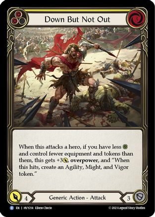 Down But Not Out (Yellow) (HVY214) Rainbow Foil - Heavy Hitters