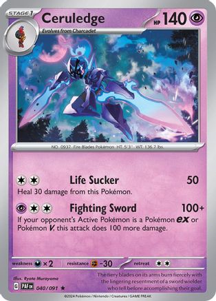 Ceruledge - 040/091 (40) Reverse Holofoil - SV Paldean Fates