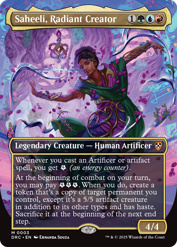 Saheeli, Radiant Creator (Borderless) Foil (003) - Commander: Aetherdrift