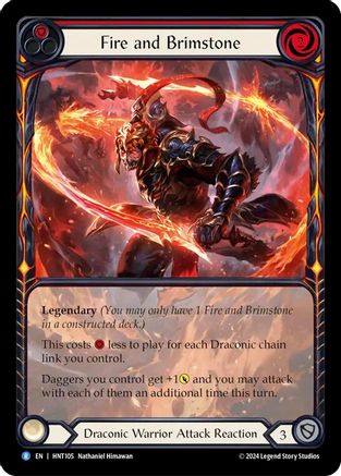 Fire and Brimstone (Extended Art) (HNT105) Rainbow Foil - The Hunted