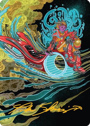 Cloudspire Skycycle Art Card (Gold-Stamped Signature) (044) - Art Series: Aetherdrift