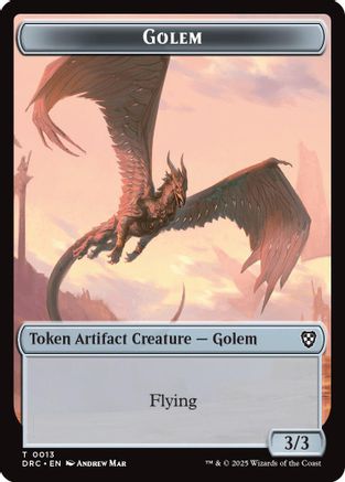 Golem (0013) // Nalaar Aetherjet Double-Sided Token (13 // 16) - Commander: Aetherdrift