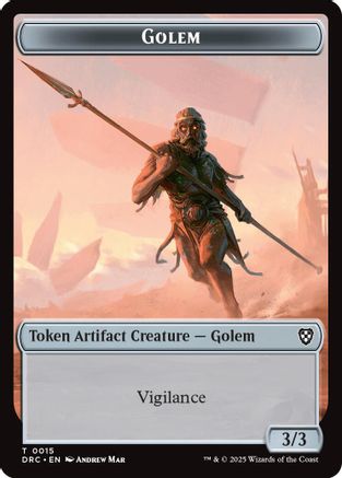Golem (0015) // Thopter (0009) Double-Sided Token (15 // 9) - Commander: Aetherdrift