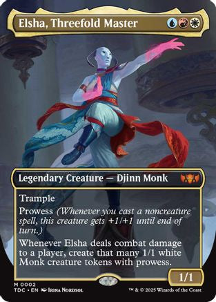 Elsha, Threefold Master (Borderless) (002) - Commander: Tarkir: Dragonstorm
