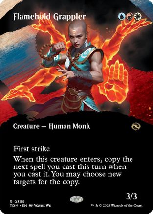 Flamehold Grappler (Borderless) (359) Foil - Tarkir: Dragonstorm