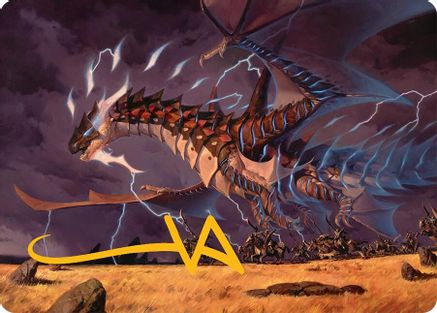 Neriv, Heart of the Storm Art Card (25/54) (Gold-Stamped Signature) (025) - Art Series: Tarkir: Dragonstorm