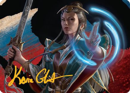 Narset, Jeskai Waymaster Art Card (44/54) (Gold-Stamped Signature) (044) - Art Series: Tarkir: Dragonstorm