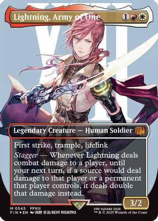 Lightning, Army of One (Borderless) (545) Surge Foil - FINAL FANTASY