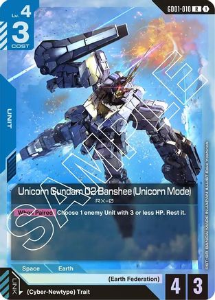 Unicorn Gundam 02 Banshee (Unicorn Mode) (GD01-010) Holofoil- Newtype Rising