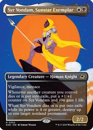 Syr Vondam, Sunstar Exemplar (Borderless) (302) - Edge of Eternities