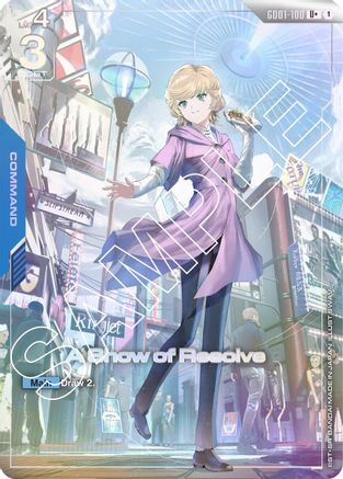 A Show of Resolve (U+) (GD01-100) Holofoil- Newtype Rising