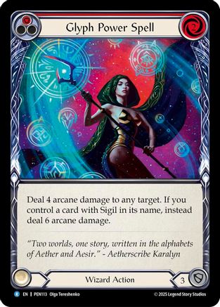 Glyph Power Spell (Red) (PEN113) Rainbow Foil - Compendium of Rathe