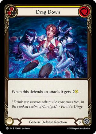 Drag Down (Yellow) (PEN332) Rainbow Foil - Compendium of Rathe