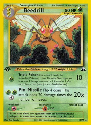 Beedrill (18) 1st Edition - Neo Discovery