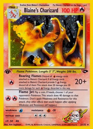 Blaine's Charizard (2) (1st Edition) Holofoil - Gym Challenge