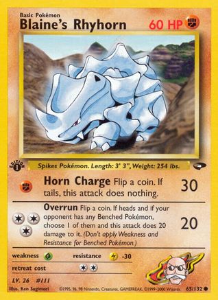 Blaine's Rhyhorn (65) (1st Edition) - Gym Challenge