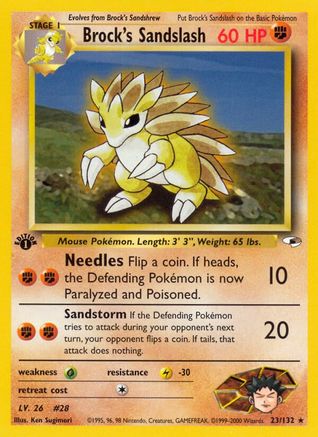 Brock's Sandslash (23) 1st Edition - Gym Heroes