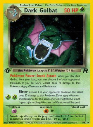 Dark Golbat (7) (1st Edition) Holofoil - Team Rocket